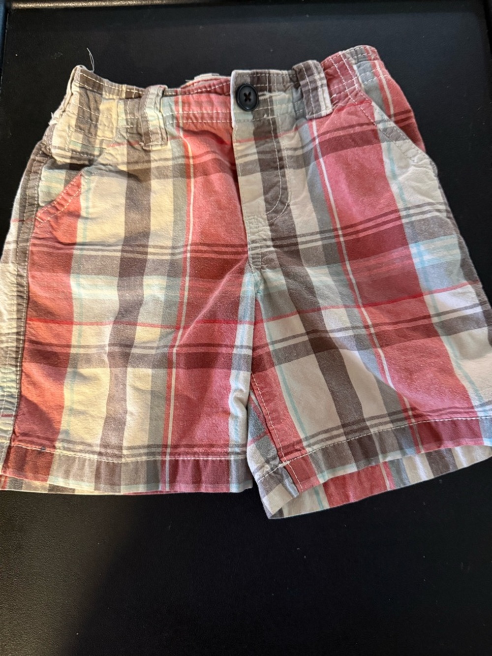 Toddler 2T  Plaid Cotton Shorts in Red and Tan 90’s Vintage